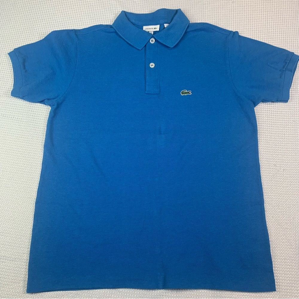 Lacoste Boys 14 Dark Army Green Gray Logo Polo Shirt